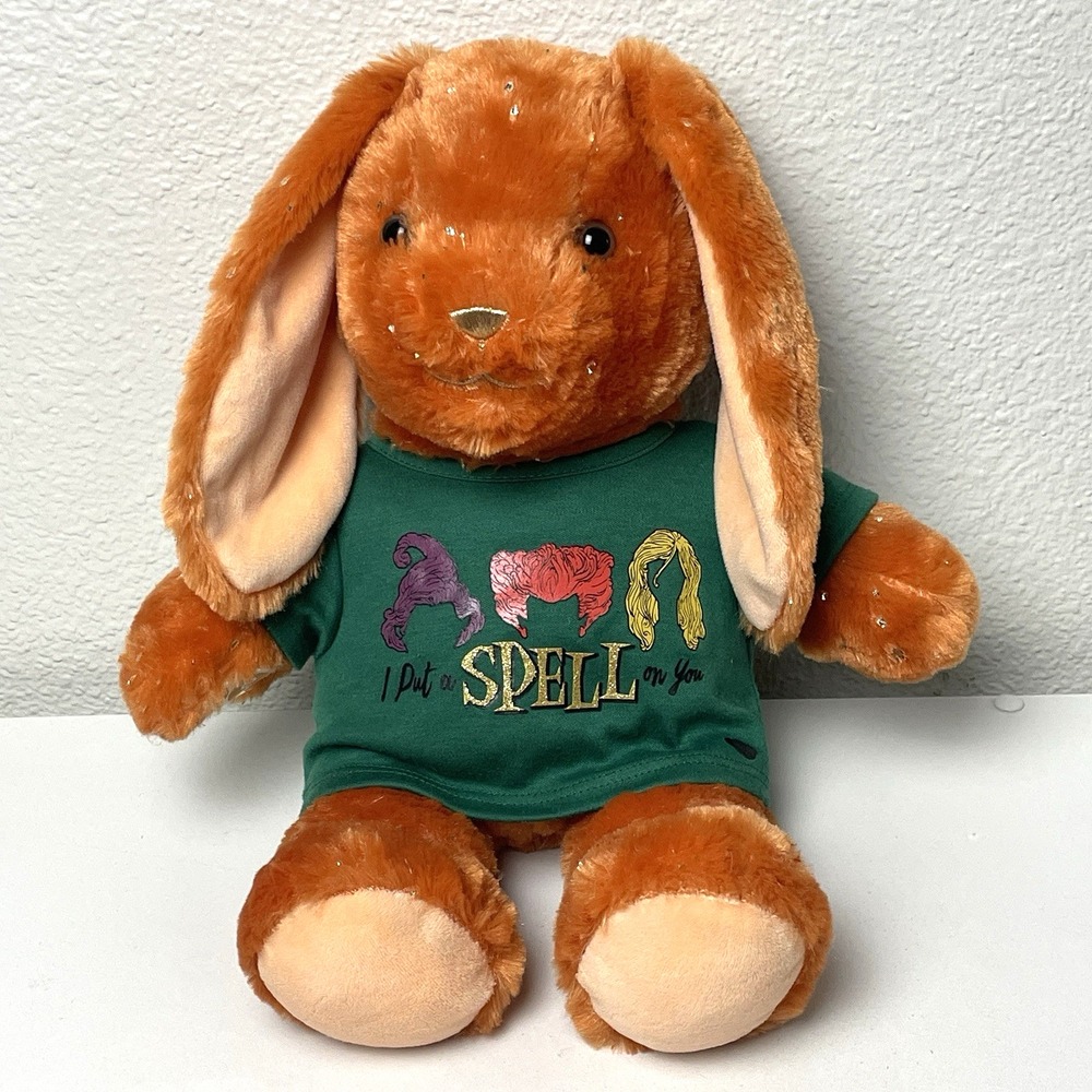 Build A Bear Bunny Pumpkin Spice Sparkle Pawlette 16" Hocus Pocus Disney Shirt